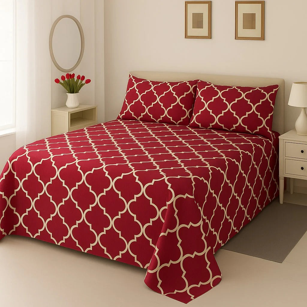 Elenza Cotton Bed Sheet - King - 3pcs - ECB01