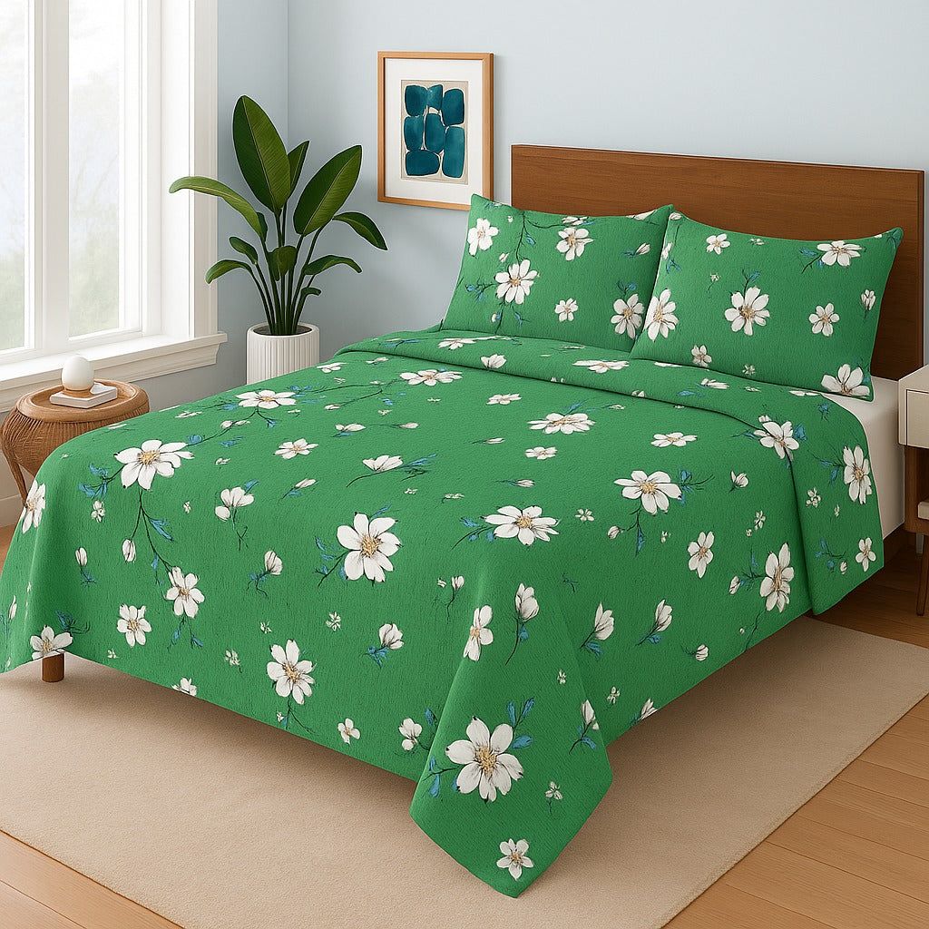Elenza Cotton Bed Sheet - King - 3pcs - ECB02