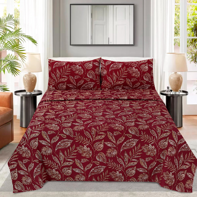 Elenza Cotton Bed Sheet - King - 3pcs - ECB03