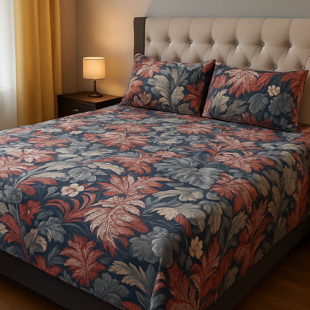 Elenza Cotton Bed Sheet - King - 3pcs - ECB05