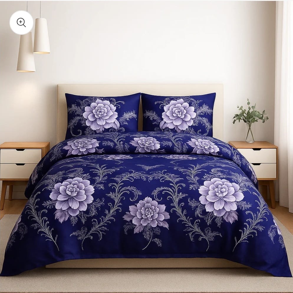 Elenza Cotton Bed Sheet - King - 3pcs - ECB07
