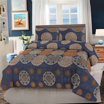 Elenza Cotton Bed Sheet - King - 3pcs - ECB09
