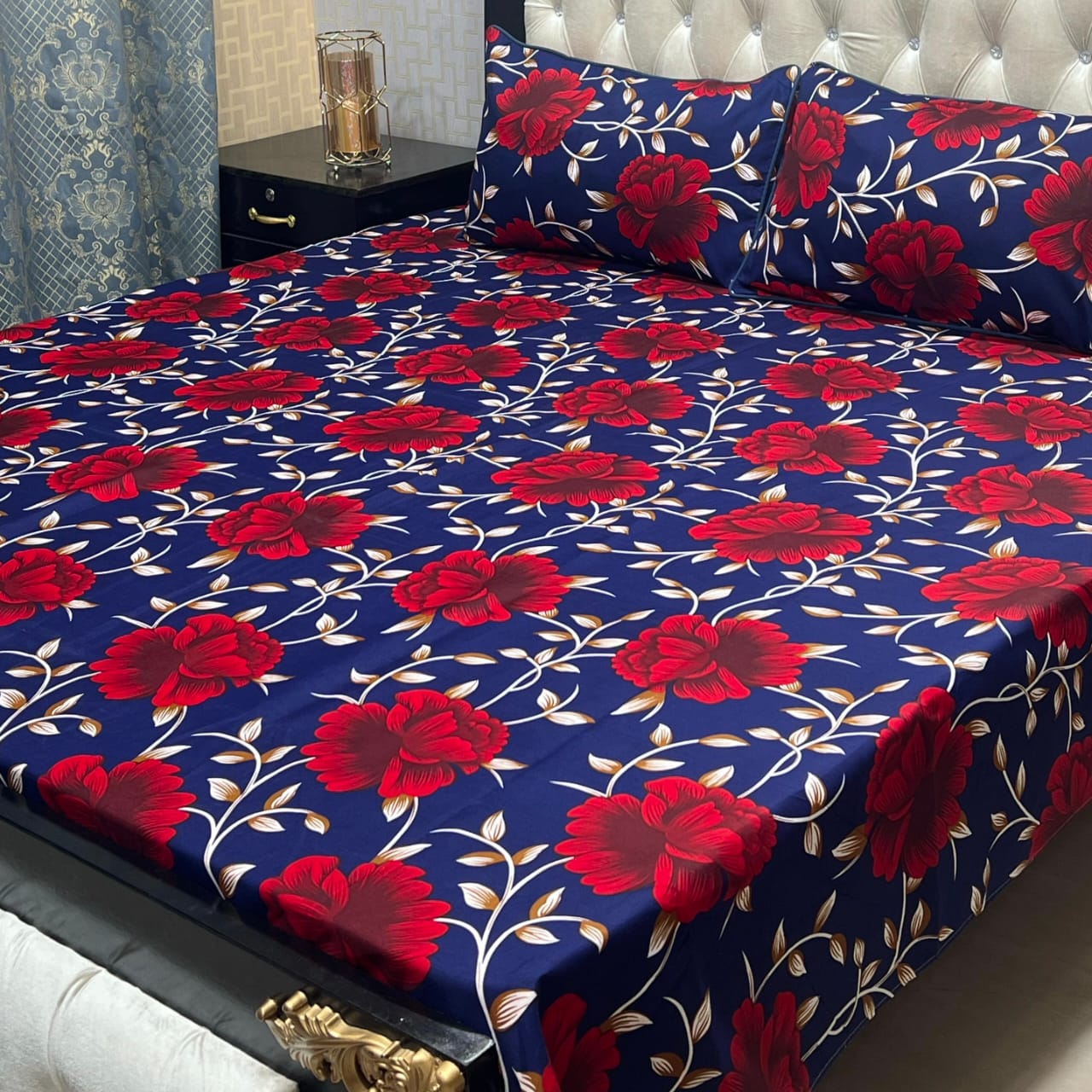 Elenza Cotton Bed Sheet - King - 3pcs - ECB11