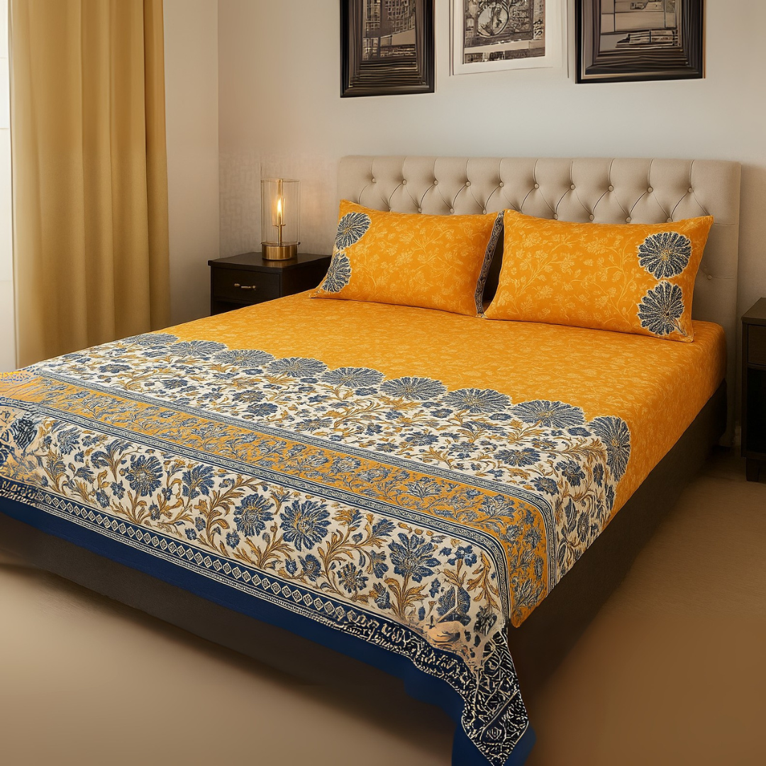 Elenza Cotton Bed Sheet - King - 3pcs - ECB13