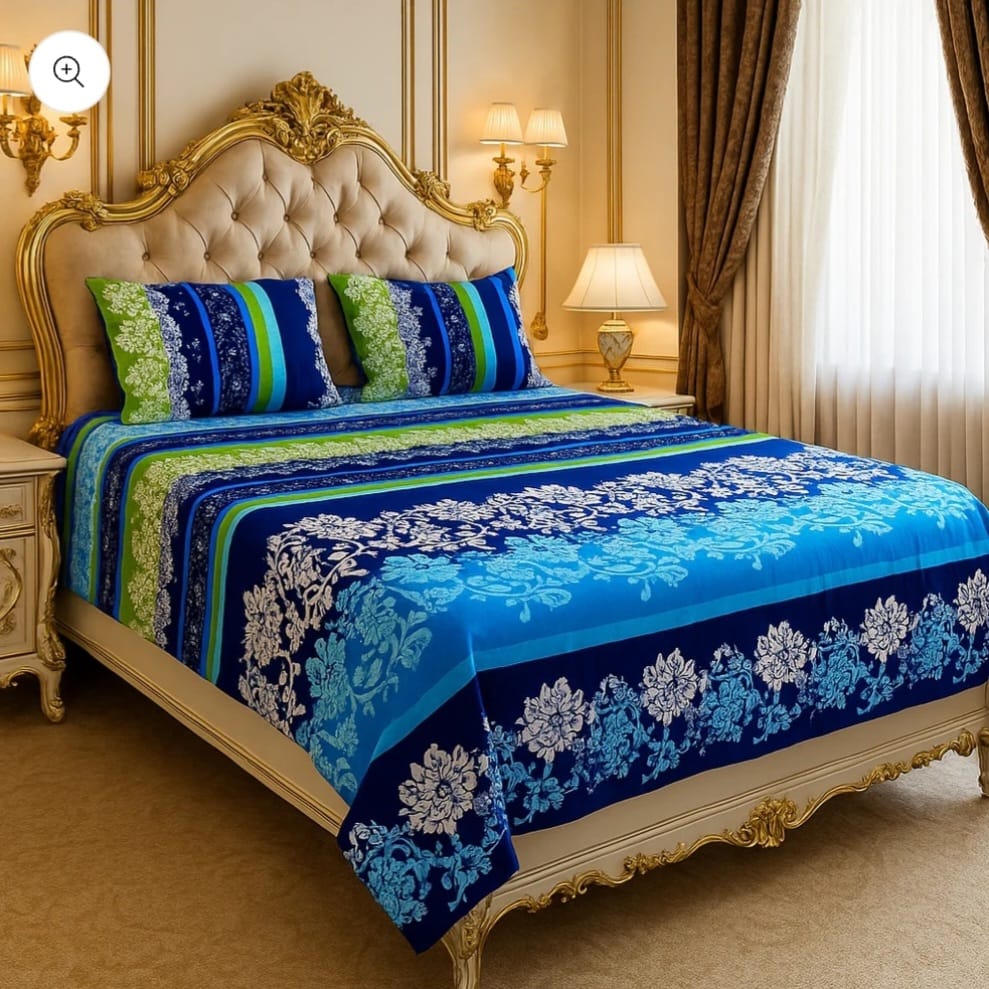 Elenza Cotton Bed Sheet - King - 3pcs - ECB14