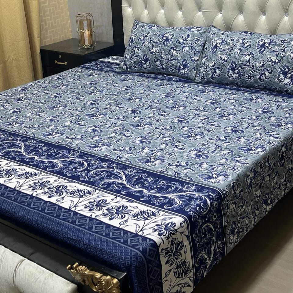 Elenza Cotton Bed Sheet - King - 3pcs - ECB15