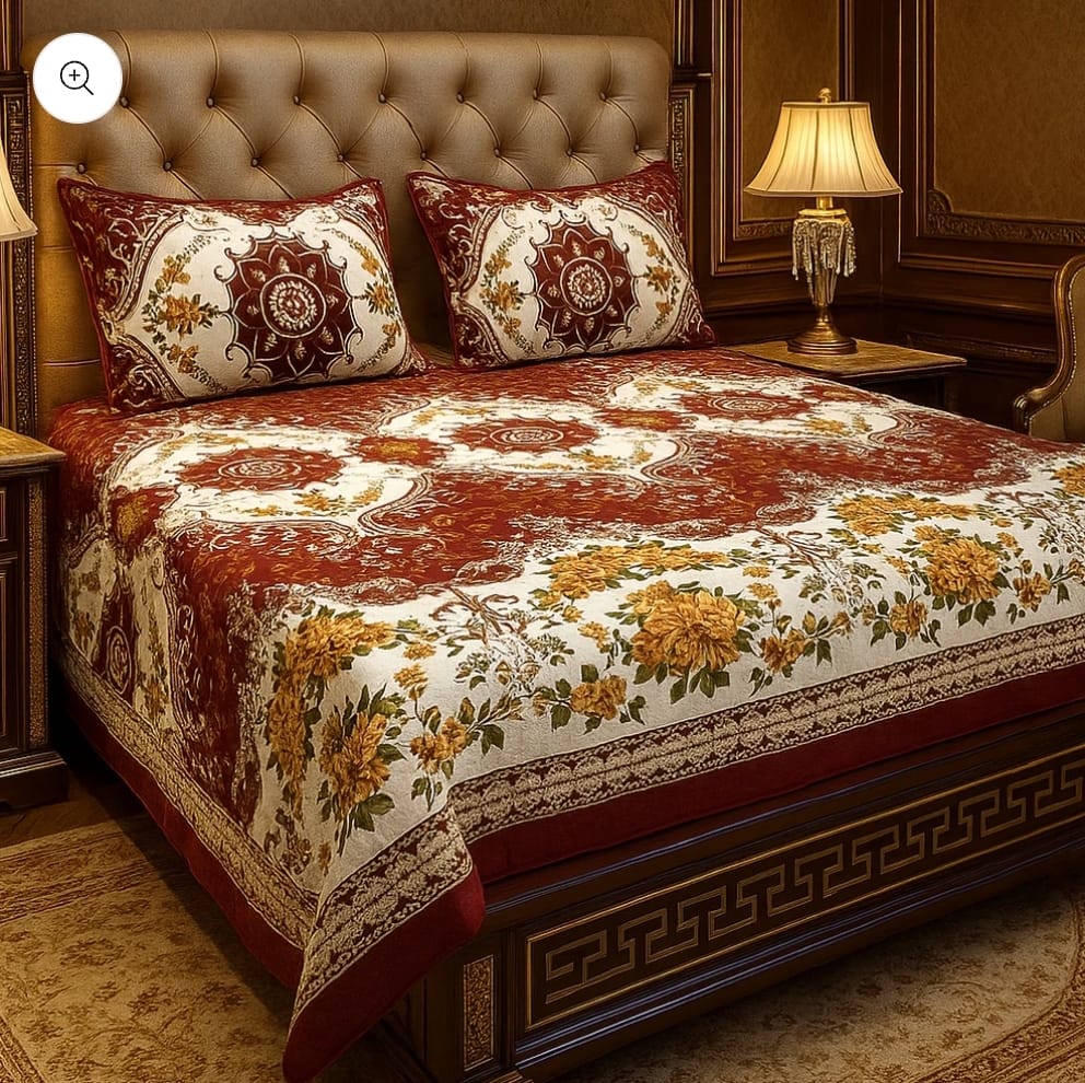 Elenza Cotton Bed Sheet - King - 3pcs - ECB16