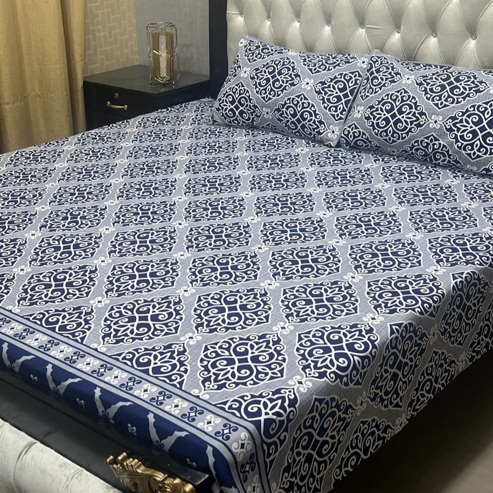 Elenza Cotton Bed Sheet - King - 3pcs - ECB18