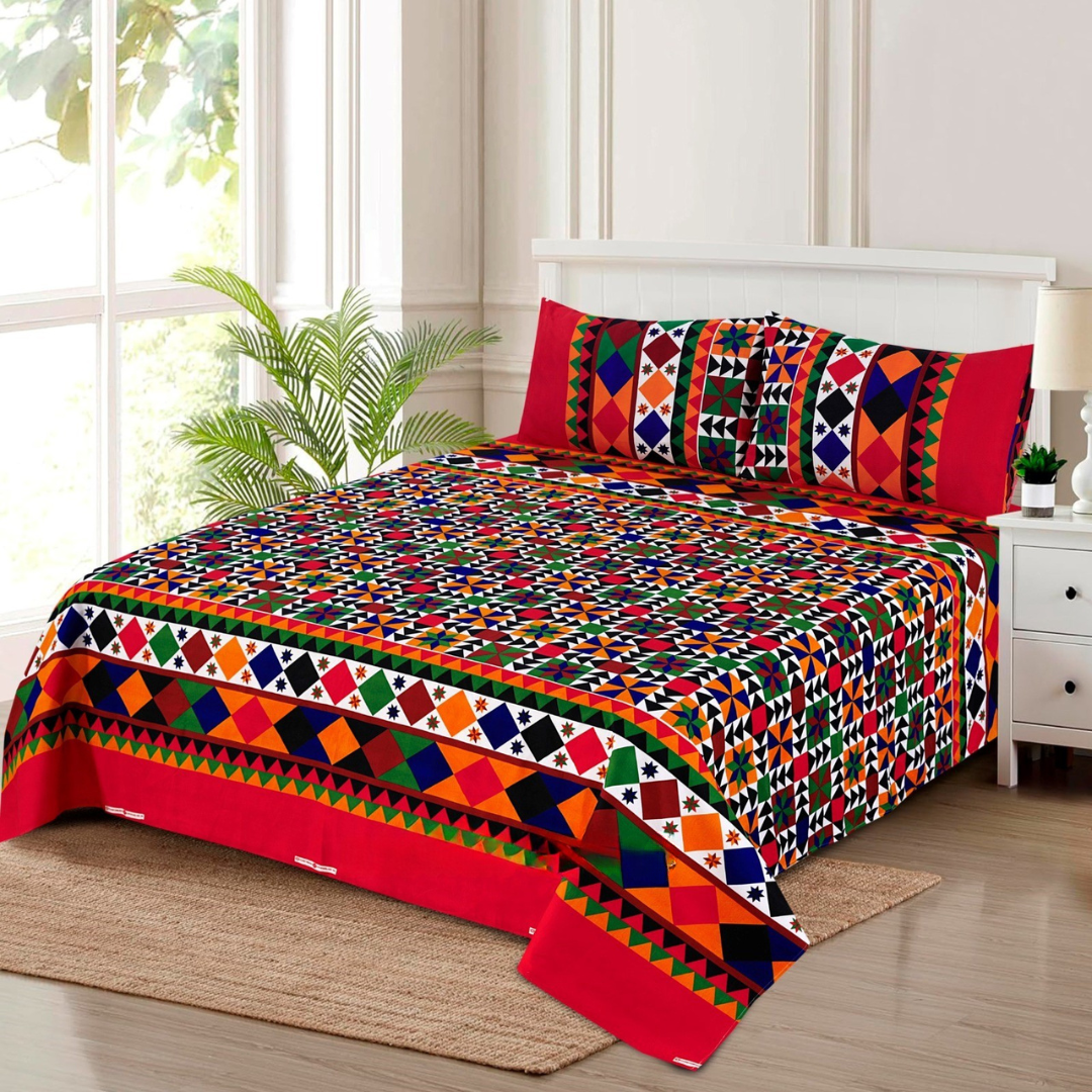 Elenza Cotton Bed Sheet - King - 3pcs - ECB20