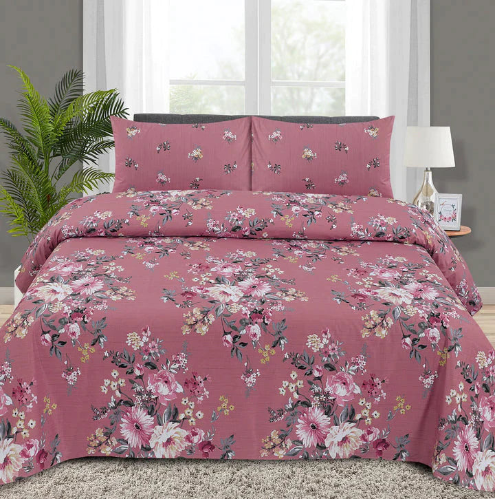 Elenza Cotton Bed Sheet - King - 3pcs - ECB21