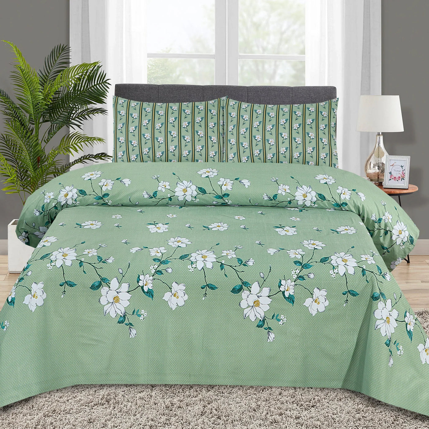 Elenza Cotton Bed Sheet - King - 3pcs - ECB22